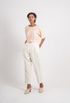 Textured Overlap Pleated Pant
