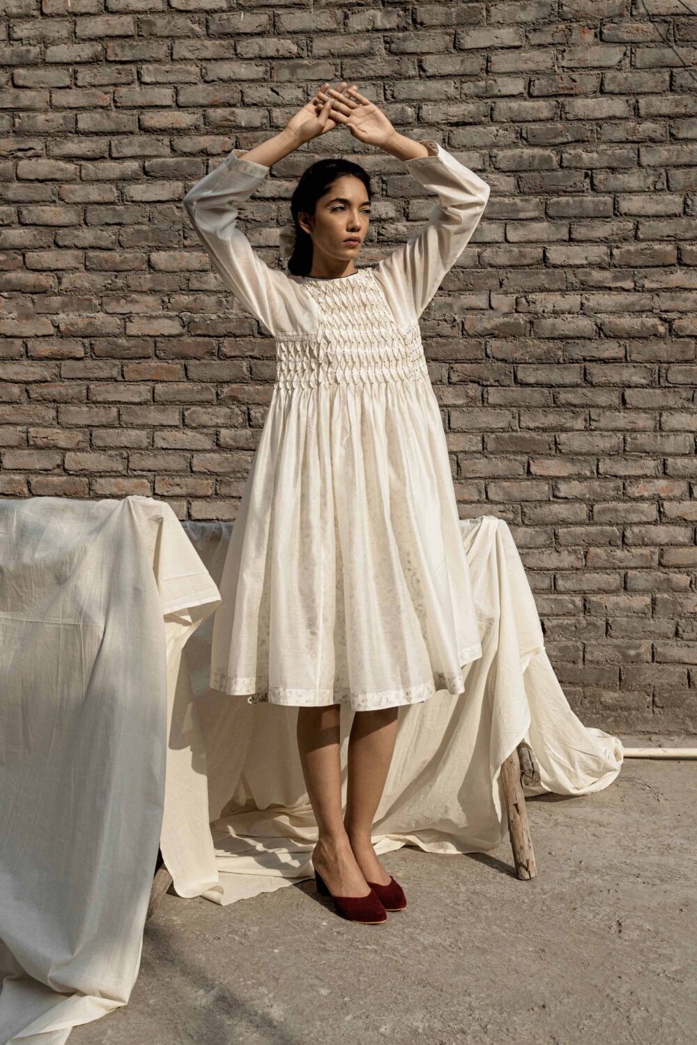 ワンピース AHMEV / drop Smocking Dress + Slip Snowdrop Smocking Dress + Slip – AHMEV