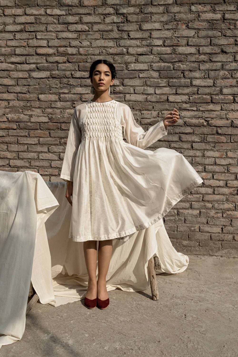 ワンピース AHMEV / drop Smocking Dress + Slip Snowdrop Smocking Dress + Slip – AHMEV