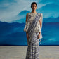 Willow Chanderi Stripe Saree With Peticot